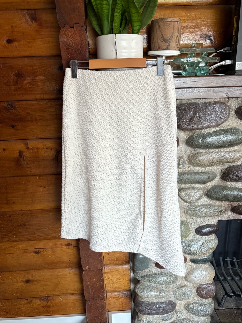 A.C.W. Cottagecore Quiet Luxury Textured Midi Skirt Asymmetrical